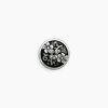 Metal Buttons: Silver Flower and Stems Round