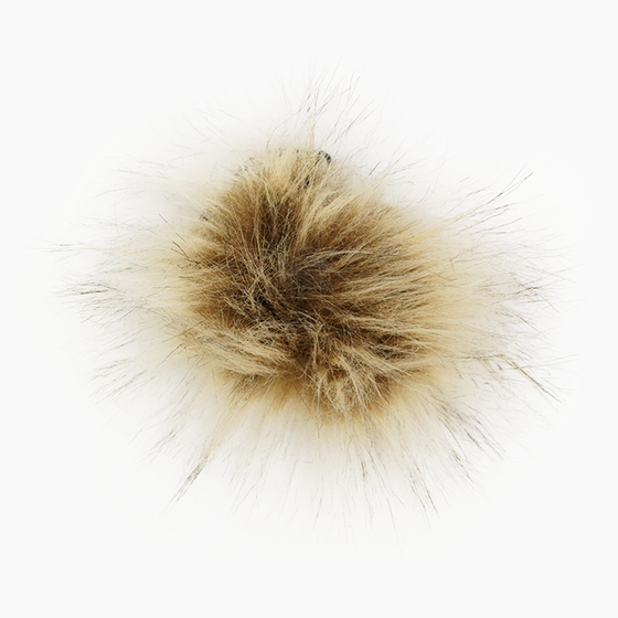 Faux Fur Pom Pom Birch Grey, Snap Closure – Wool and Company